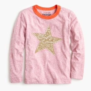 JCrew crewcuts long sleeve sequin star tee, sz 10